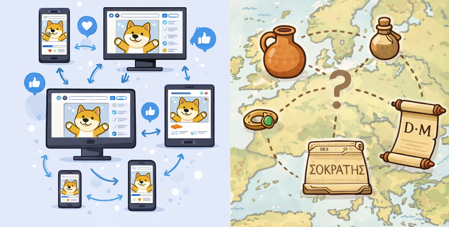 Modéliser l'interaction entre informations dans les processus de diffusion culturelle - Mèmes et archéologie